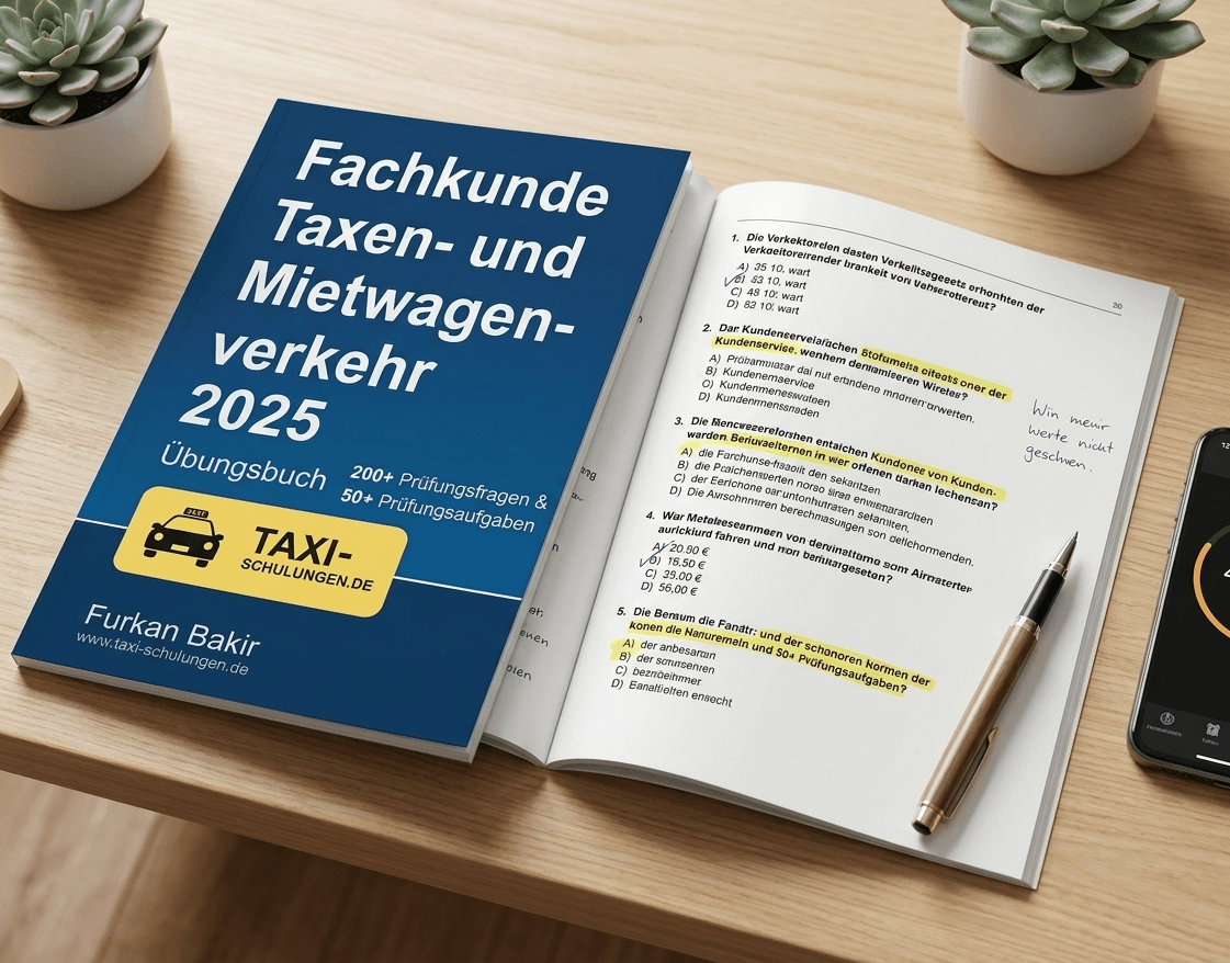 IHK-Prüfungssimulator Taxi — 15 Fragen kostenlos